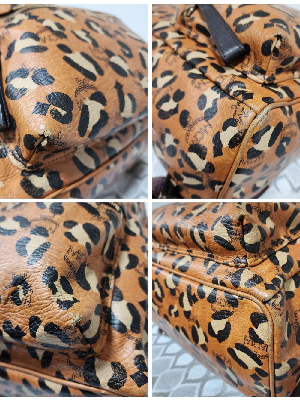MCM Leopard Print Backpack Brown/Black - Picture 14 of 16